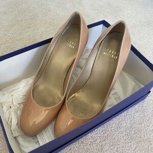 Stuart Weitzman Tan Patent Leather Heels